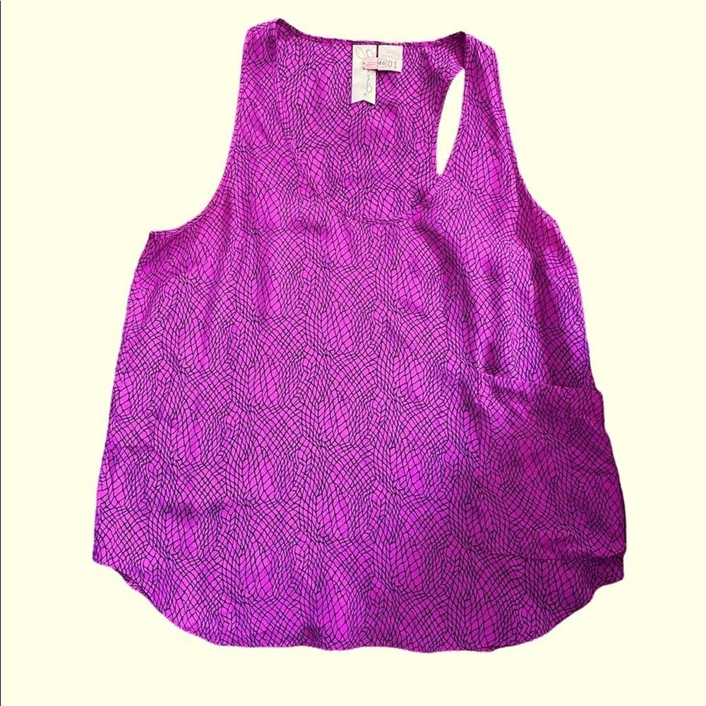 Gemma Tank Top Women Medium Casual Racerback Graphic Print Sleeveless Hot Pink